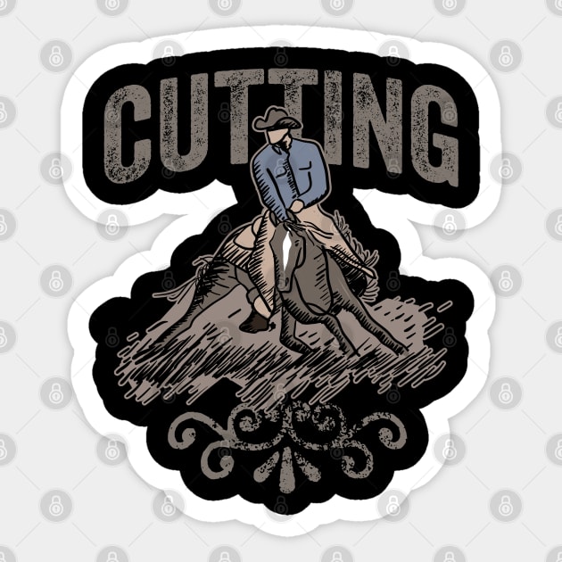 Western Horse Riding Cutting Horse for Cattle Cowboys Sticker by YourGoods